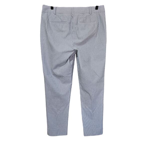 Talbots Hampshire Ankle Pants Seersucker Blue Pinstripe Size 10 NWT - Picture 4 of 8